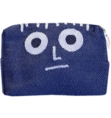 Pouch 12cm Little man Blue