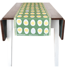 Chemin de table 35x150cm Oeufs Vert
