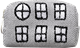 Kulturbeutel 8cm Fenster Grau