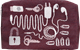 Kulturbeutel 18cm Kabel Burgundy