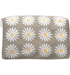 Pochette 18cm Marguerite Grise Lin
