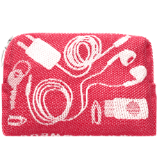 Pouch 12cm Cords Dark Pink