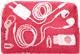 Pouch 12cm Cords Dark Pink