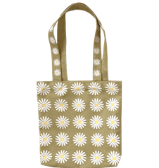 Tote M Marguerites Vert Lin