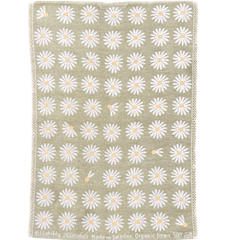 Torchon Marguerites Gris Vert