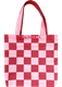 Tote L Checkered Red Pink