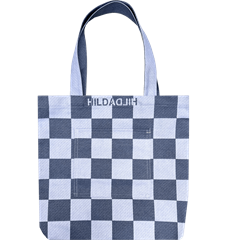 Tote L Carreaux Bleu Bleu