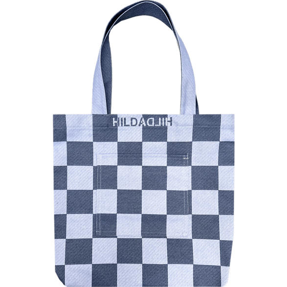 Tote L Checkered Blue blue