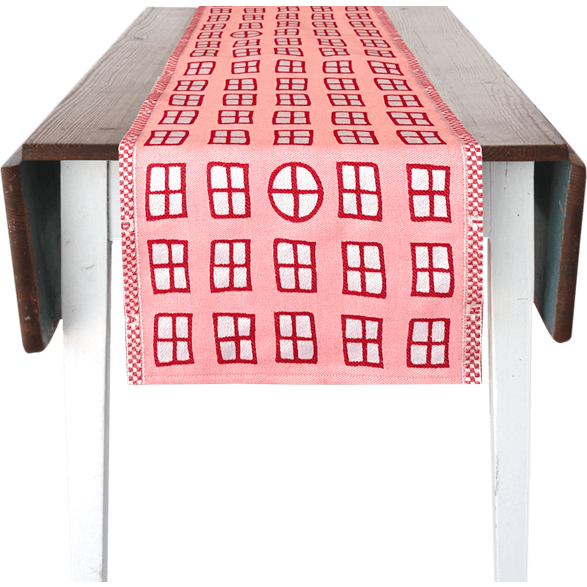 Chemin de table 35x150cm Fenetre Rose