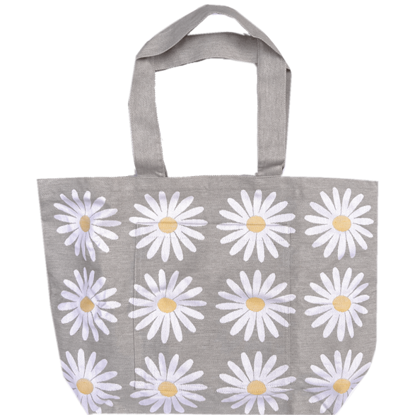 Tote XL Marguerites Gris Clair