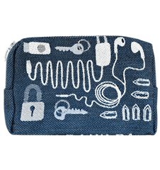 Kulturbeutel 18cm Kabel Blau