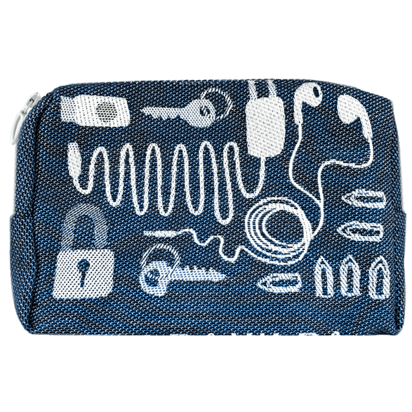 Pouch 18cm Cords Jeans blue