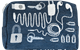 Kulturbeutel 18cm Kabel Blau