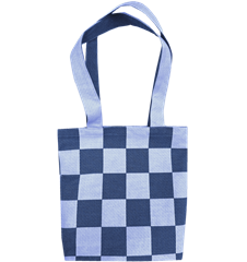 Tote M Checkered Blue Blue
