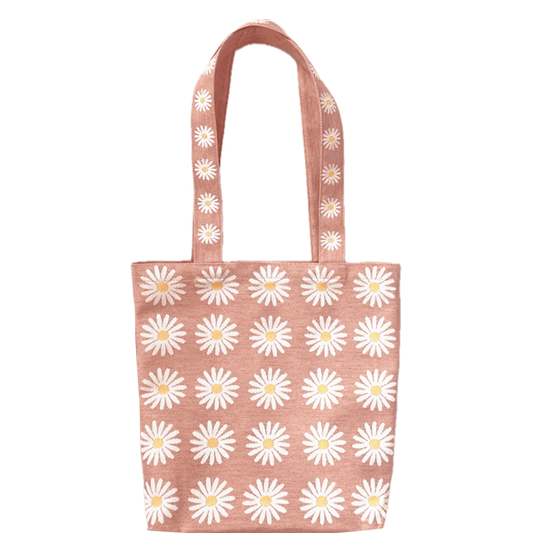 Tote M Daisy Pink Linen