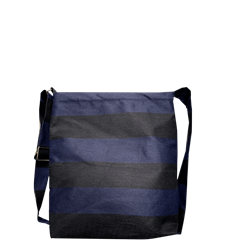 Messenger Bag Gestreift Schwarz Dunkelblau