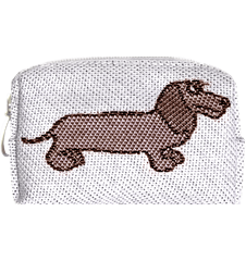 Pouch 8cm Dachshund Brown