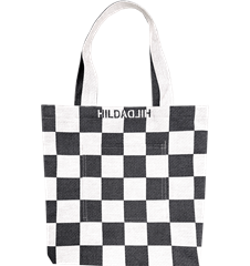 Tote L Karierter Schwarz-Weiss