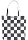 Tote L Checkered Black and White