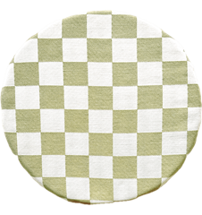 Coussin de siège Carreaux Verts Lin