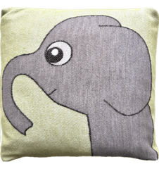 Taie d'oreiller douce 30x30cm Eléphant Verte
