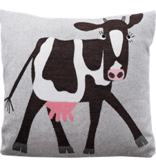 Taie d'oreiller douce 45x45 Vache