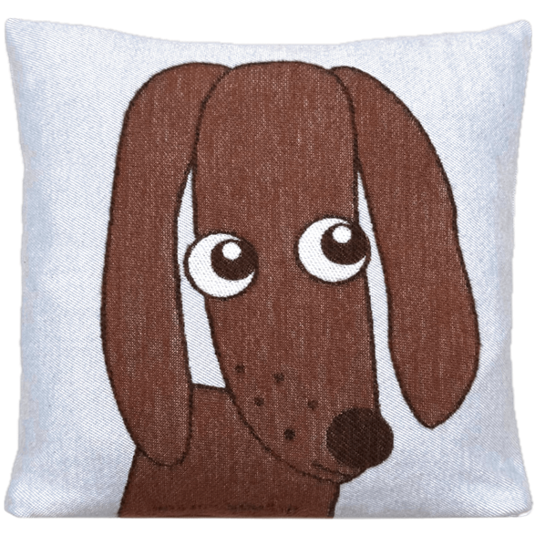 Kuddfodral 30x30cm mjuk Hund Blå brun