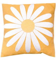 Taie d'oreiller 30x30cm Marguerite Jaune