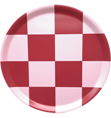 Plateau D 38 Carreaux Rouge Rose