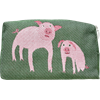 Kulturbeutel 18cm Schwein Grün