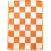 Torchon Carreaux Orange Blanc