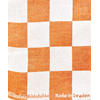 Torchon Carreaux Orange Blanc