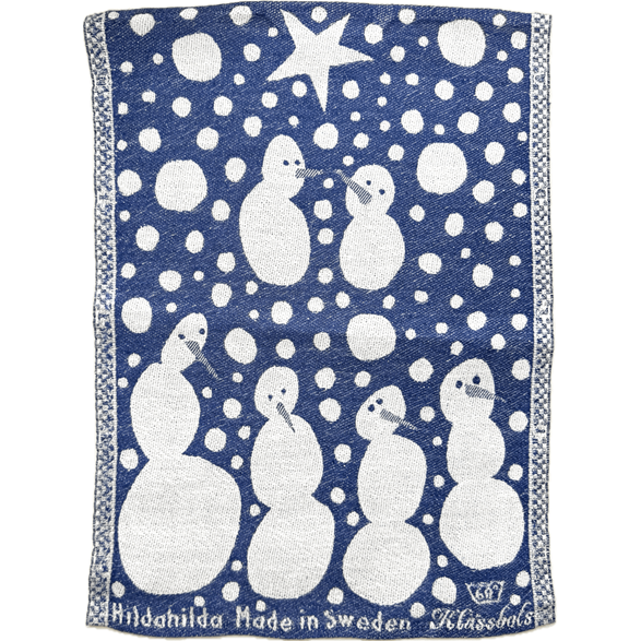 Handduk lin Snögubbe Blå