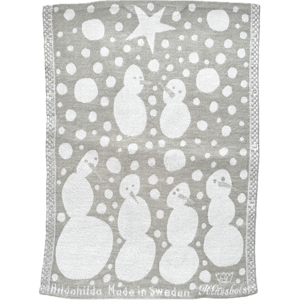 Handduk lin Snögubbe Lingrå