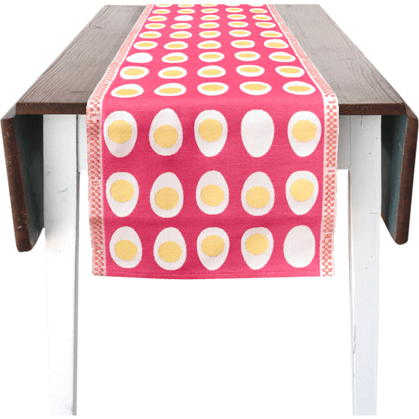Chemin de table 35x150cm Oeufs Rose Rouge