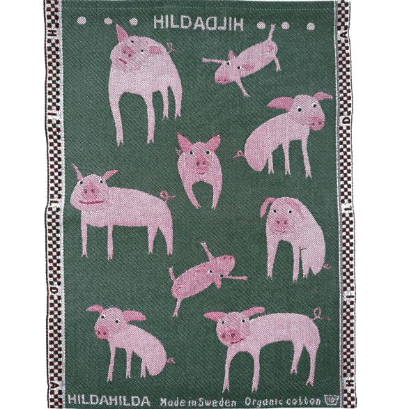 Towel Piglets Green