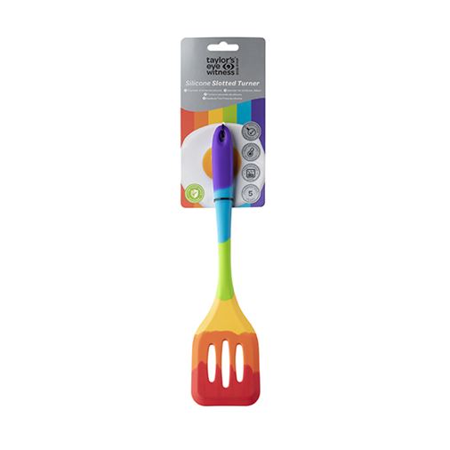 Taylor's Stekspade perforerad  Silikon Rainbow, 28cm