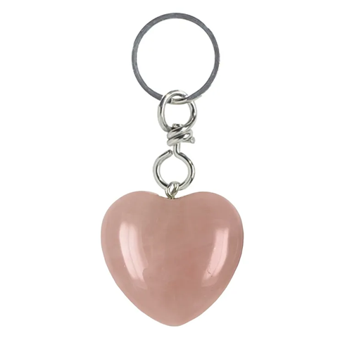 Nyckelring kristall Key Chain Heart Rose Quartz