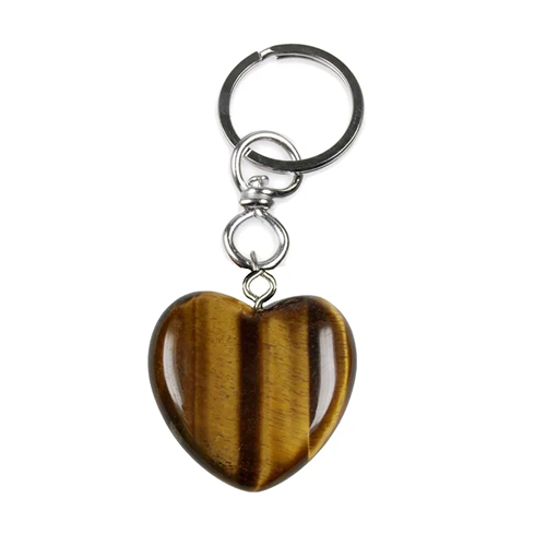 Nyckelring kristall Key Chain Heart Tiger's Eye