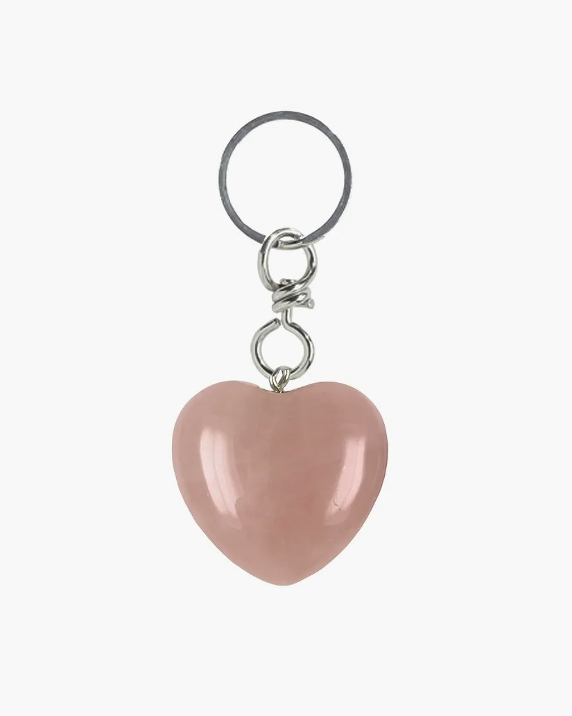Nyckelring kristall Key Chain Heart Rose Quartz
