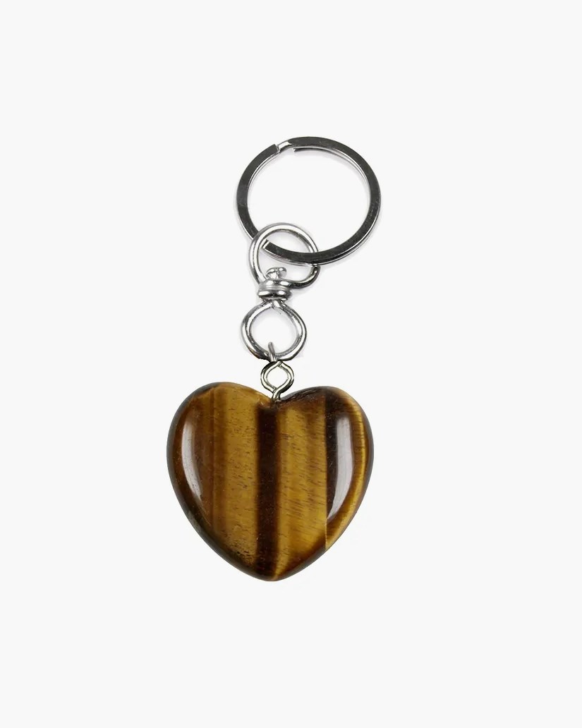 Nyckelring kristall Key Chain Heart Tiger's Eye