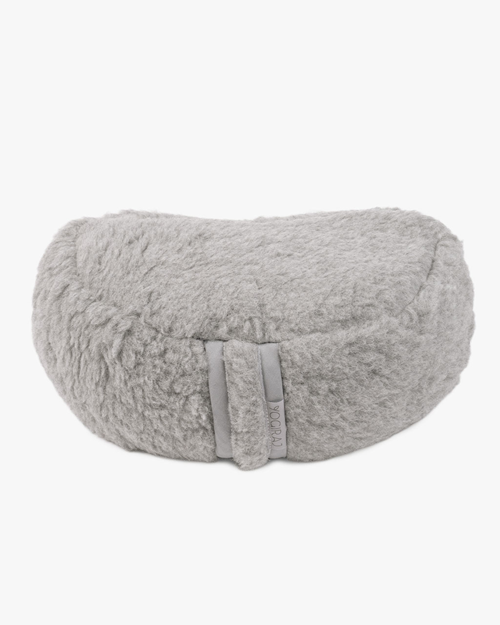 Meditation cushion crescent wool, Silver grey - Yogiraj