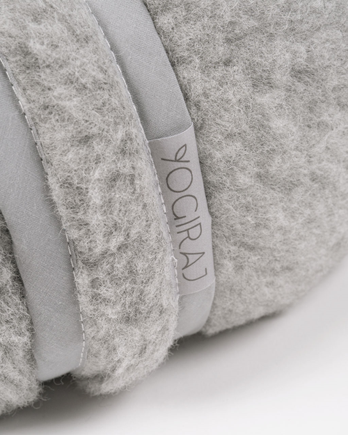 Meditation cushion crescent wool, Silver grey - Yogiraj