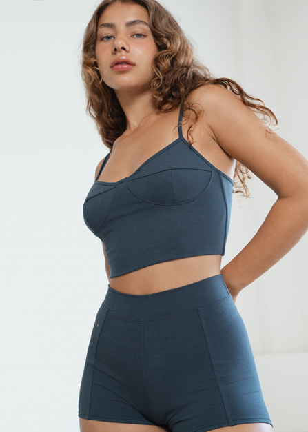 Yogatopp Ylva Bamboo Bralette, Ocean - Studio K