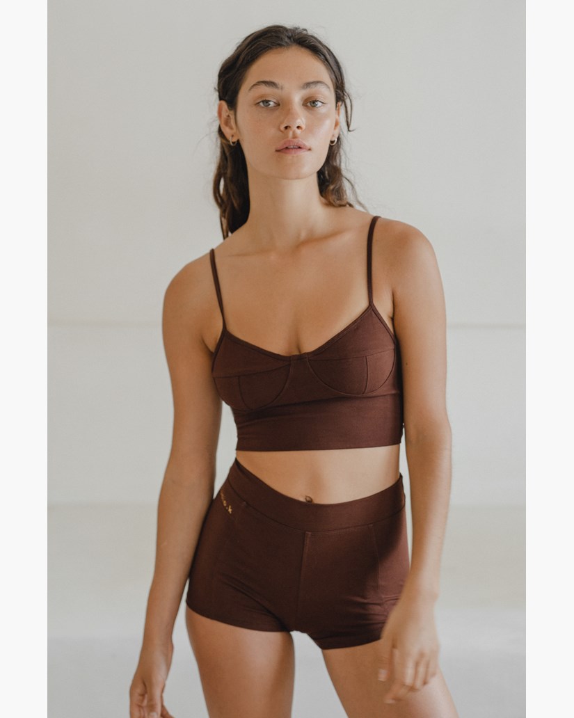 Yogatopp Ylva Bamboo Bralette, Chestnut - Studio K