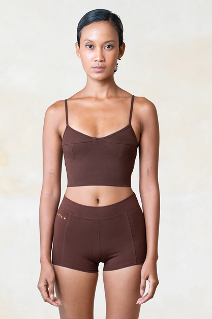 Yogatopp Ylva Bamboo Bralette, Chestnut - Studio K