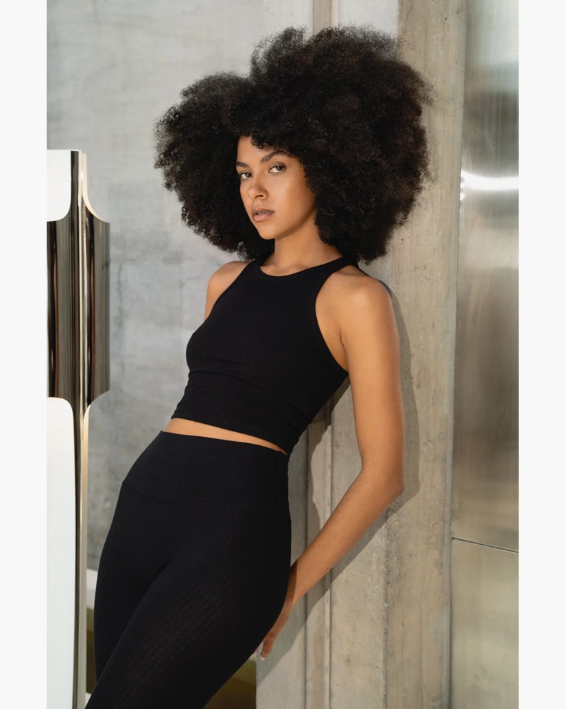 Yogatopp Rib Tank, Black - Studio K