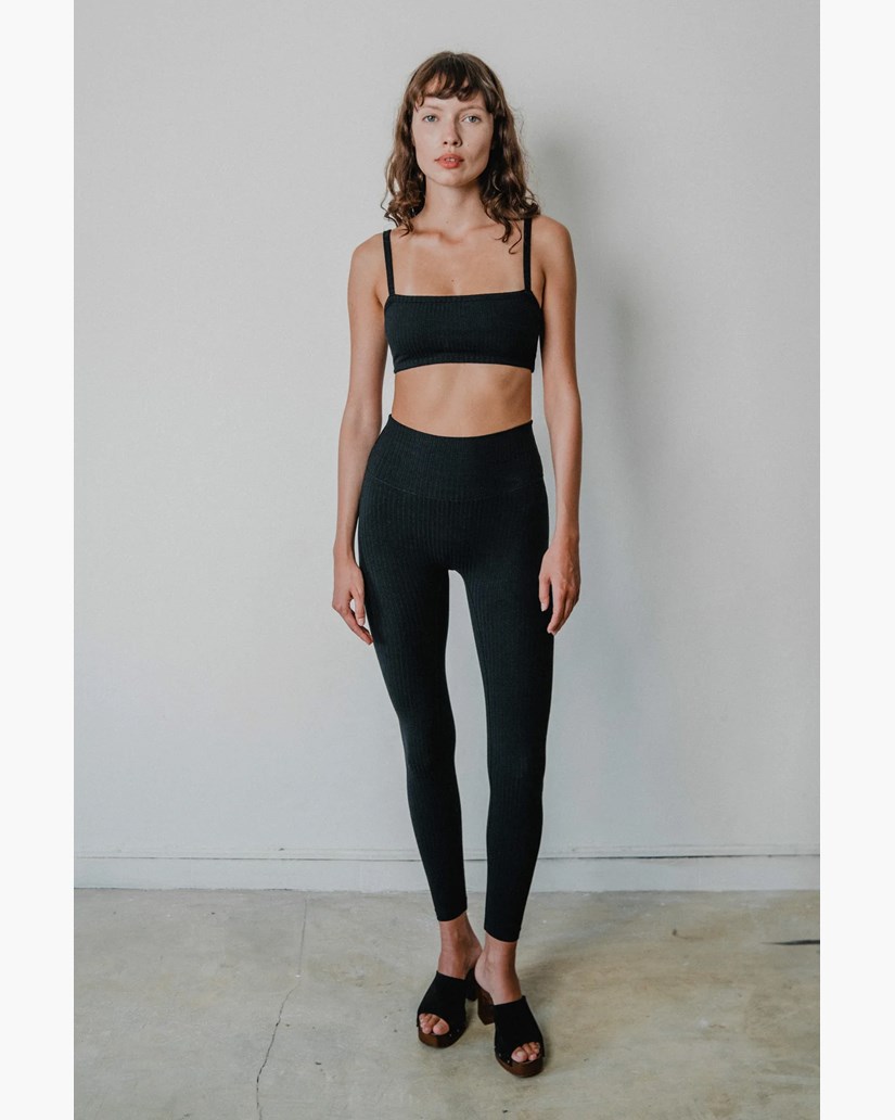 Yogabyxor Rib Seamless Leggings, Black - Studio K