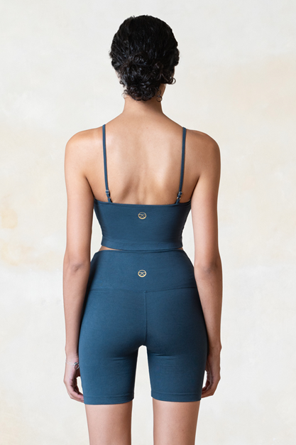 Yogatopp Ester Bamboo Built-in Bra Crop Top, Ocean - Studio K