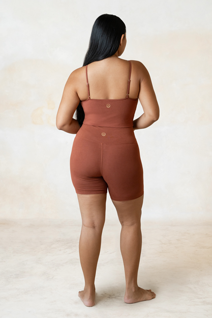 Yogatopp Ester Bamboo Built-in Bra Crop Top, Cinnamon - Studio K